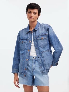 Madewell Light Blue Oversized Trucker Jacket